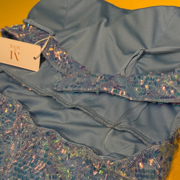 MNK Blue Sequin Prom Dress jr. - Picture 3 of 10